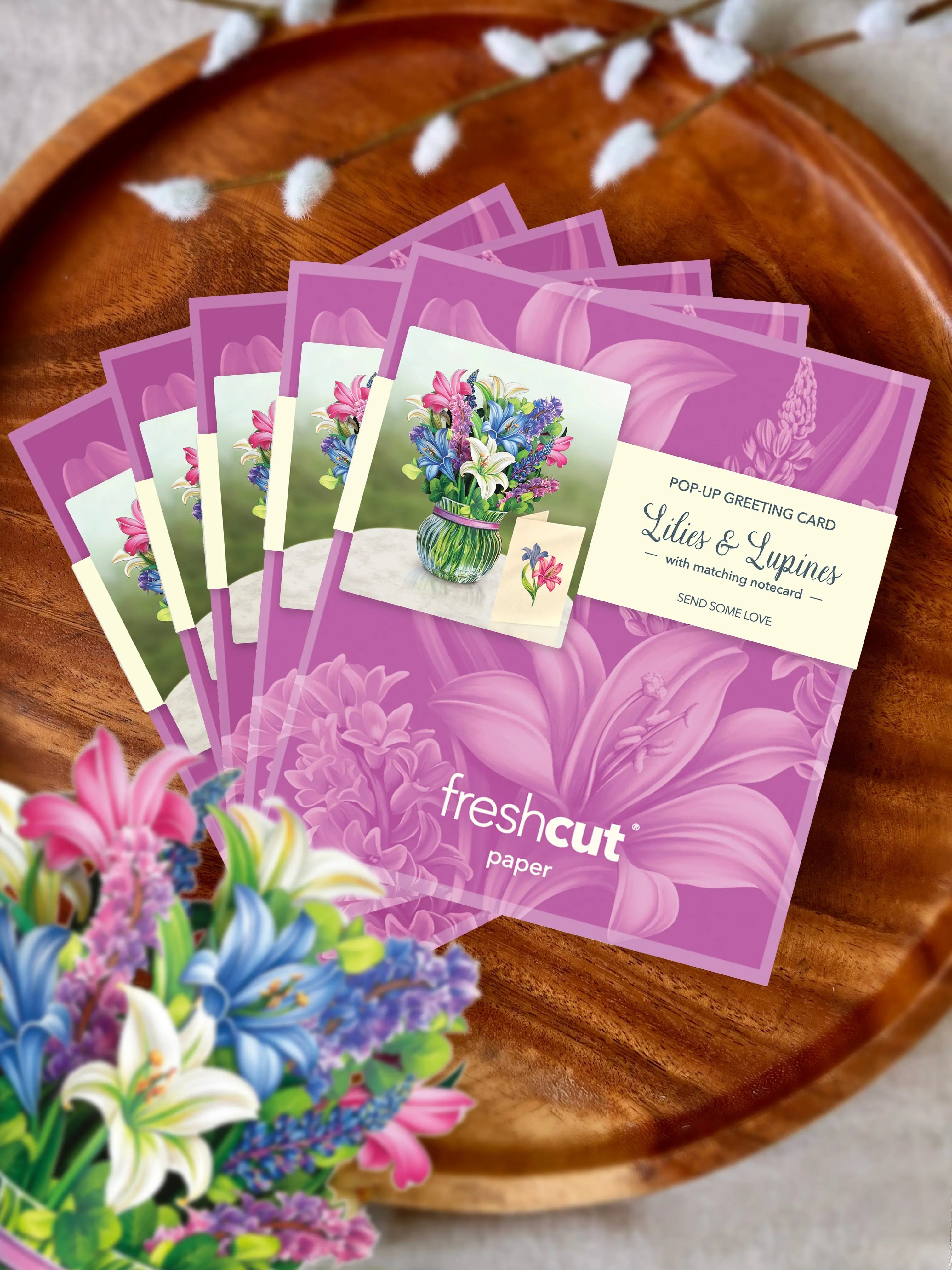 Mini Lilies & Lupines Pop-Up Card FreshCut Paper