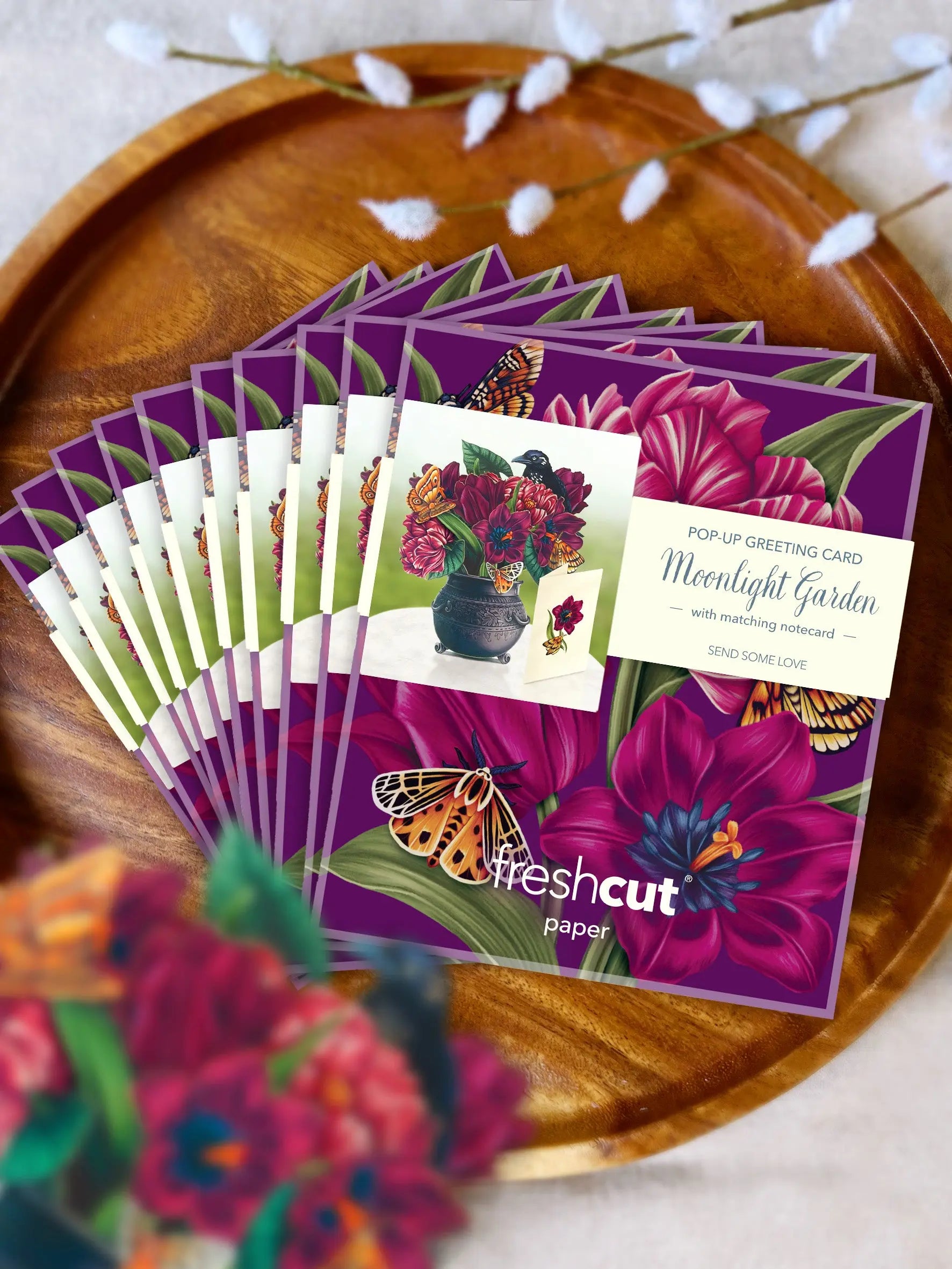 Mini Moonlight Garden Pop-Up Card FreshCut Paper