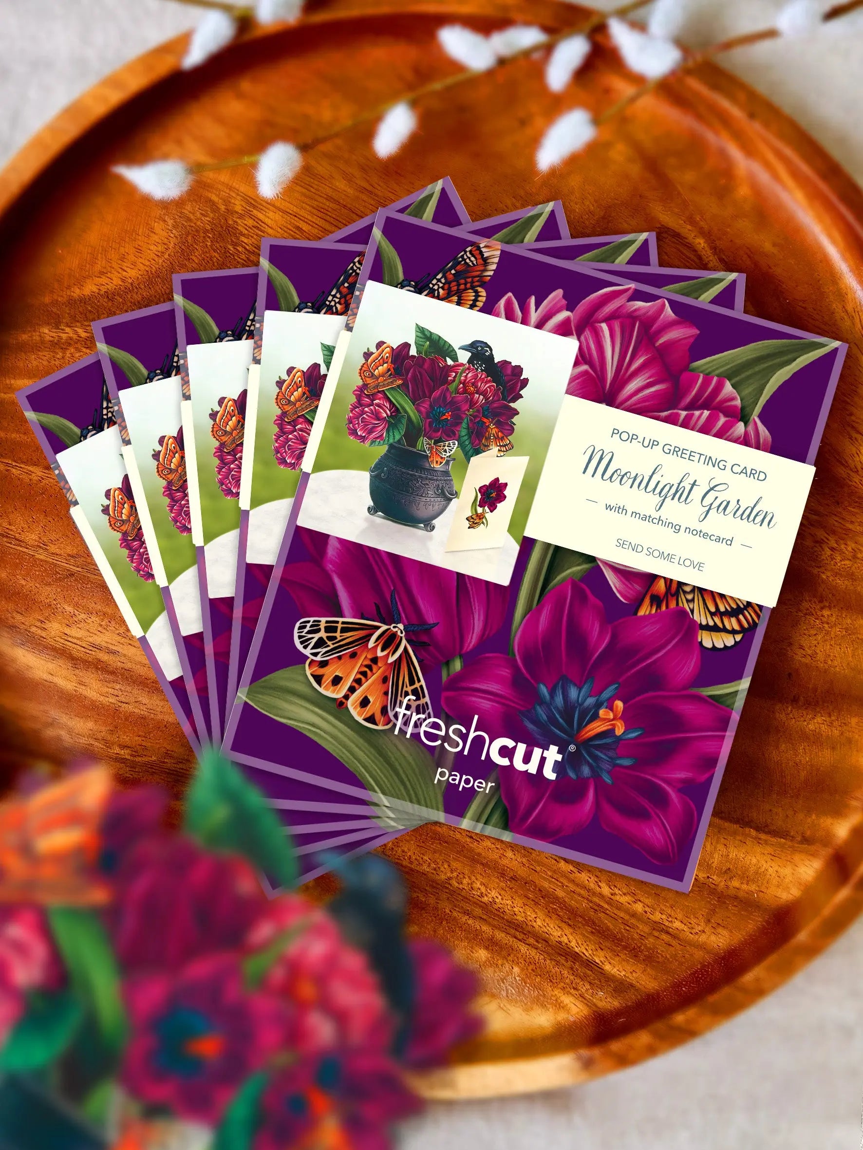 Mini Moonlight Garden Pop-Up Card FreshCut Paper
