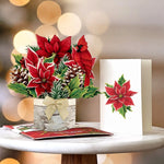 Mini Birch Poinsettia with Notecard