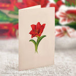 Mini Christmas Scarlet Amaryllis Pop-Up Card - FreshCut Paper