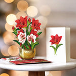 Mini Scarlet Amaryllis with envelope and notecard