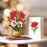 Mini Scarlet Amaryllis with envelope and notecard