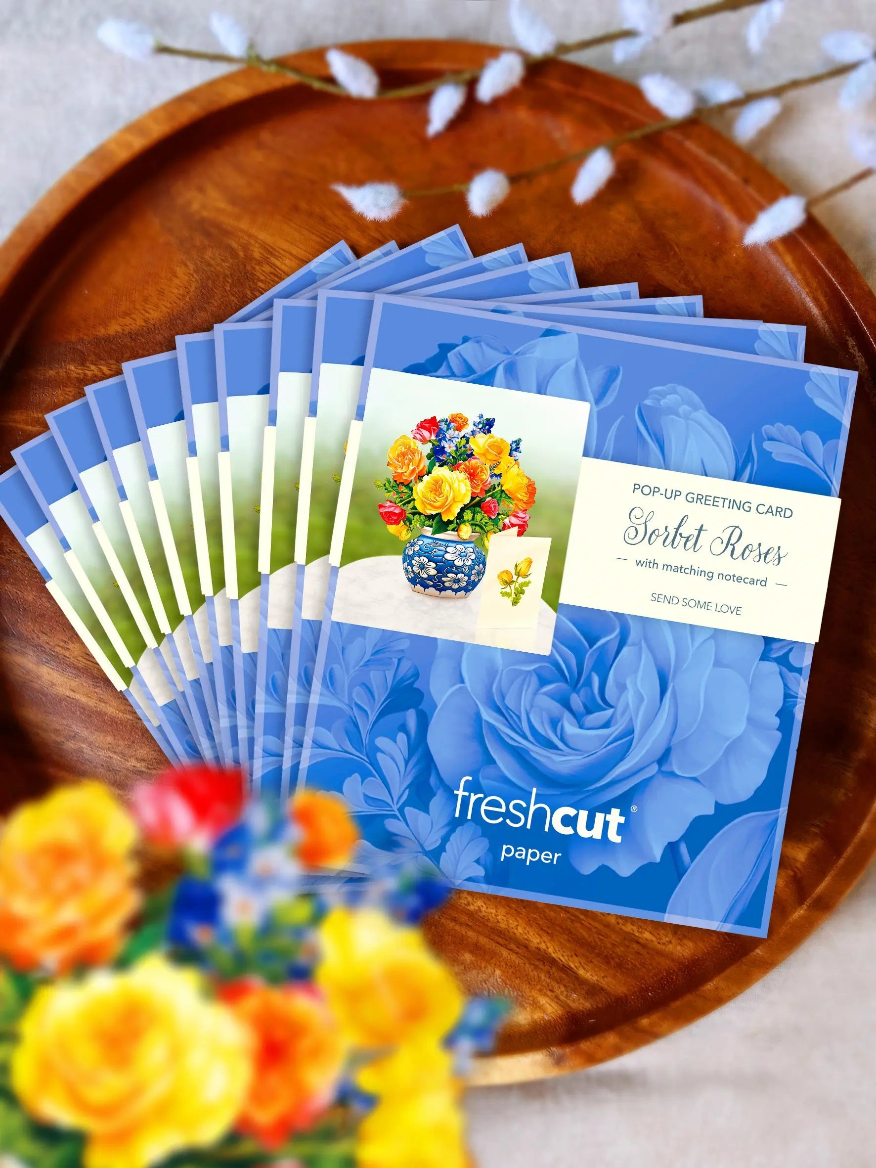 Mini Sorbet Roses Pop-Up Card FreshCut Paper