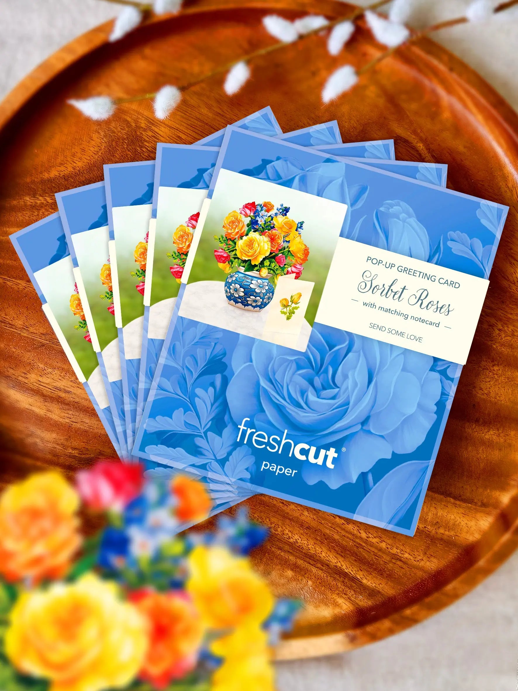 Mini Sorbet Roses Pop-Up Card FreshCut Paper
