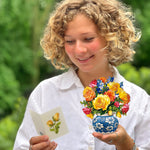 FreshCut Paper mini sorbet rose bouquet with model