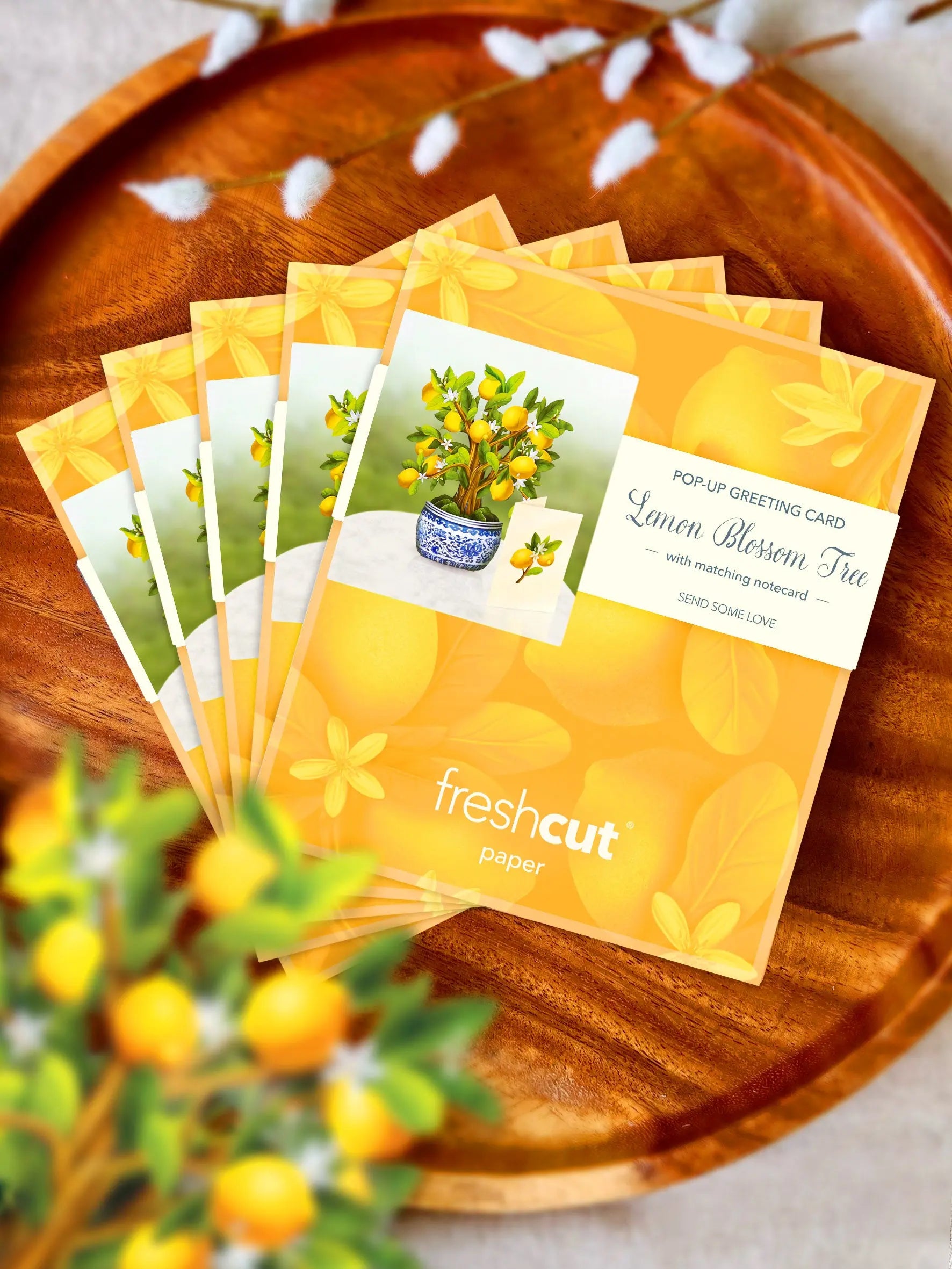 Mini Lemon Blossom Tree Pop-Up Card FreshCut Paper