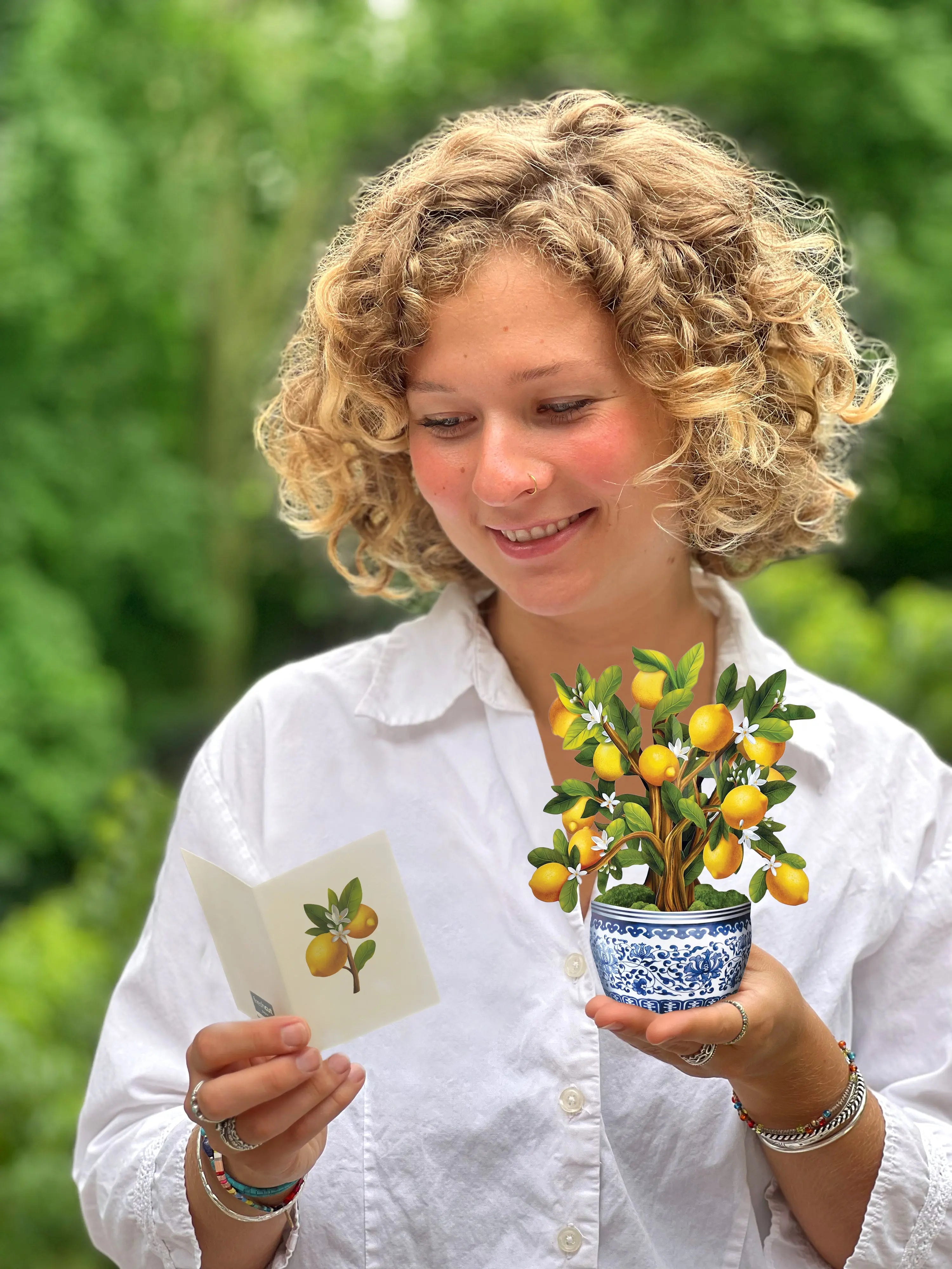 Mini Lemon Blossom Tree with card