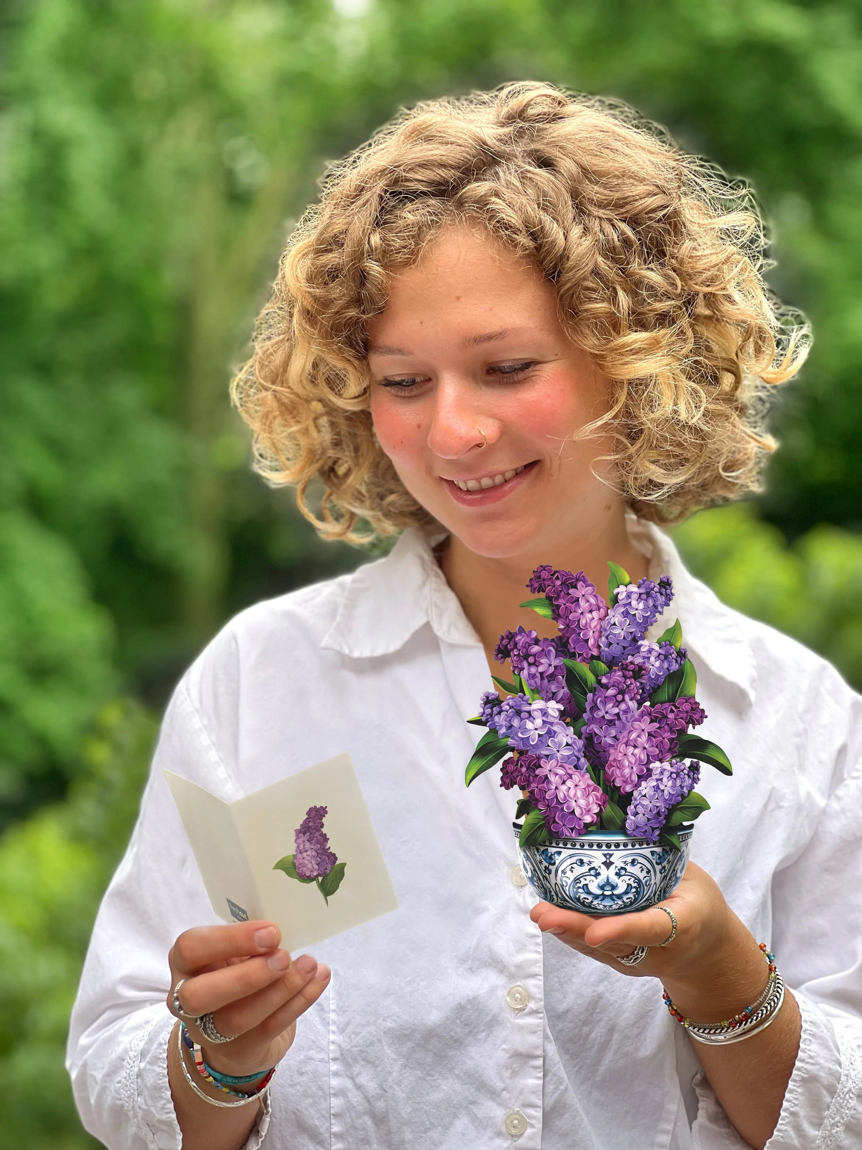 Mini Garden Lilacs bouquet and card