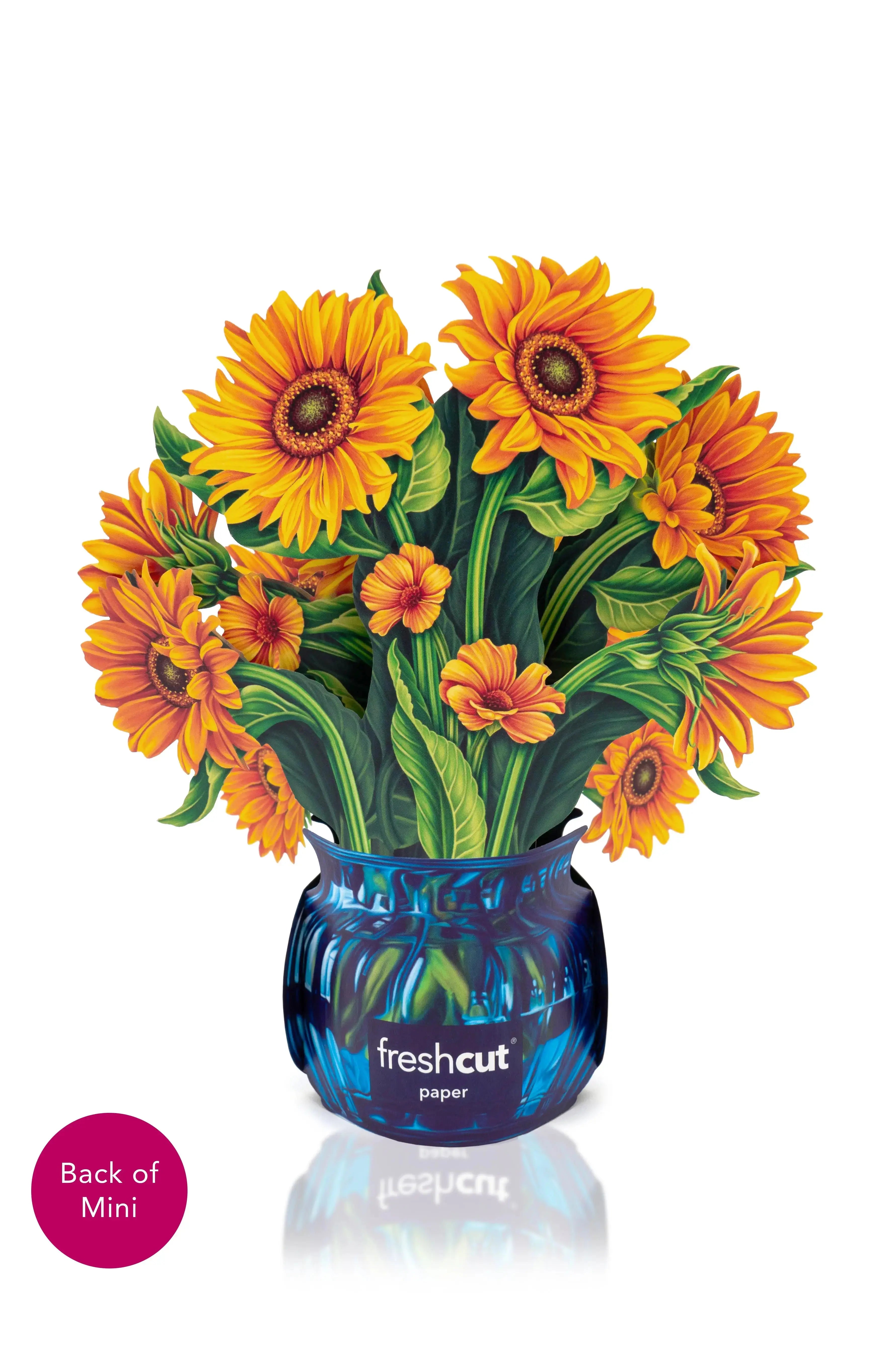 Back of Mini Sunflowers Bouquet