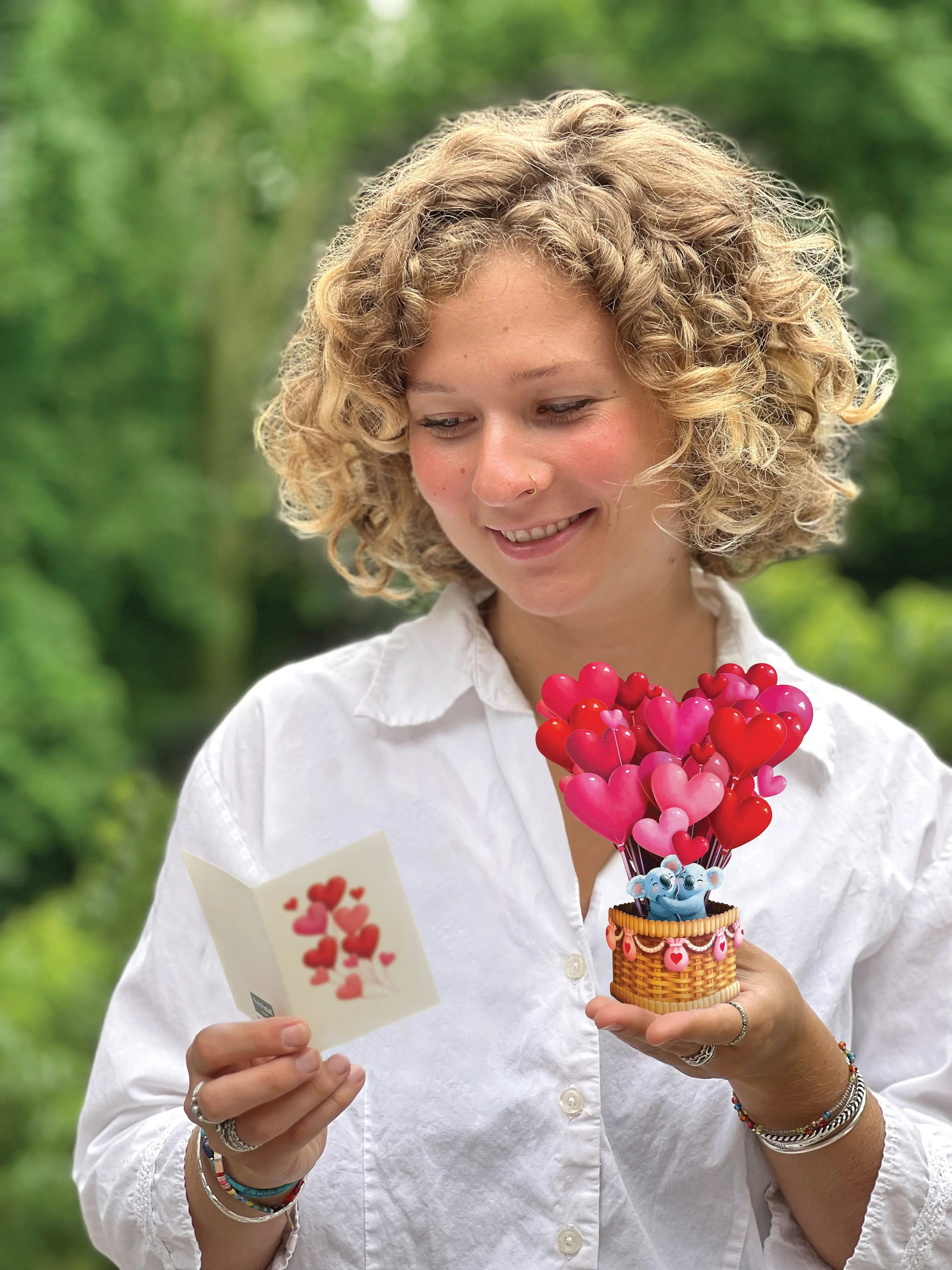 Mini Heart Balloons Pop-Up Card - FreshCut Paper