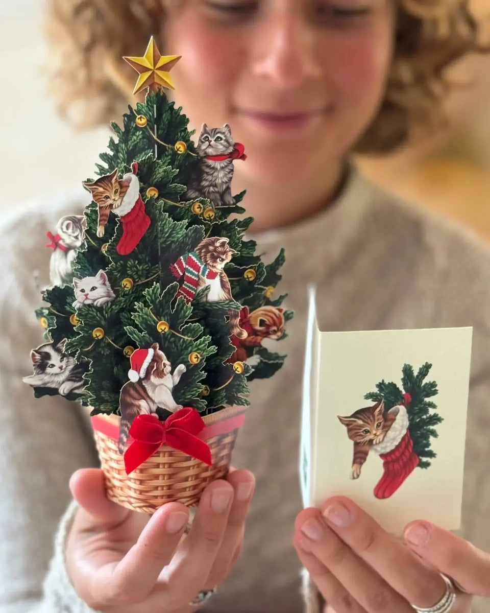 Mini Meowy Christmas Tree with Model and Notecard