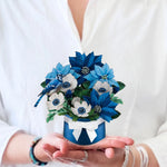 Mini Blue Poinsettia with Model