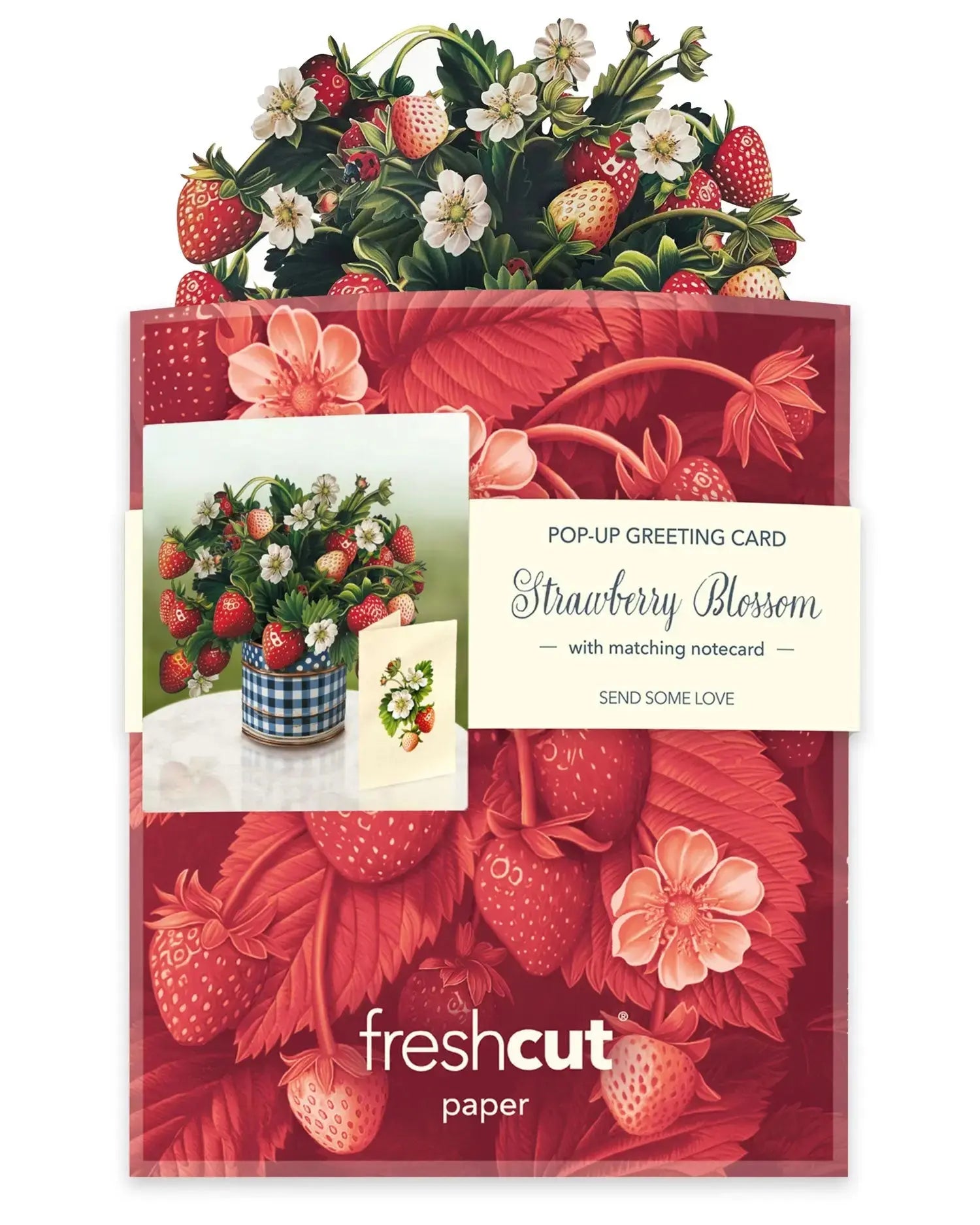 Mini Strawberry Blossom Pop-Up Card - FreshCut Paper