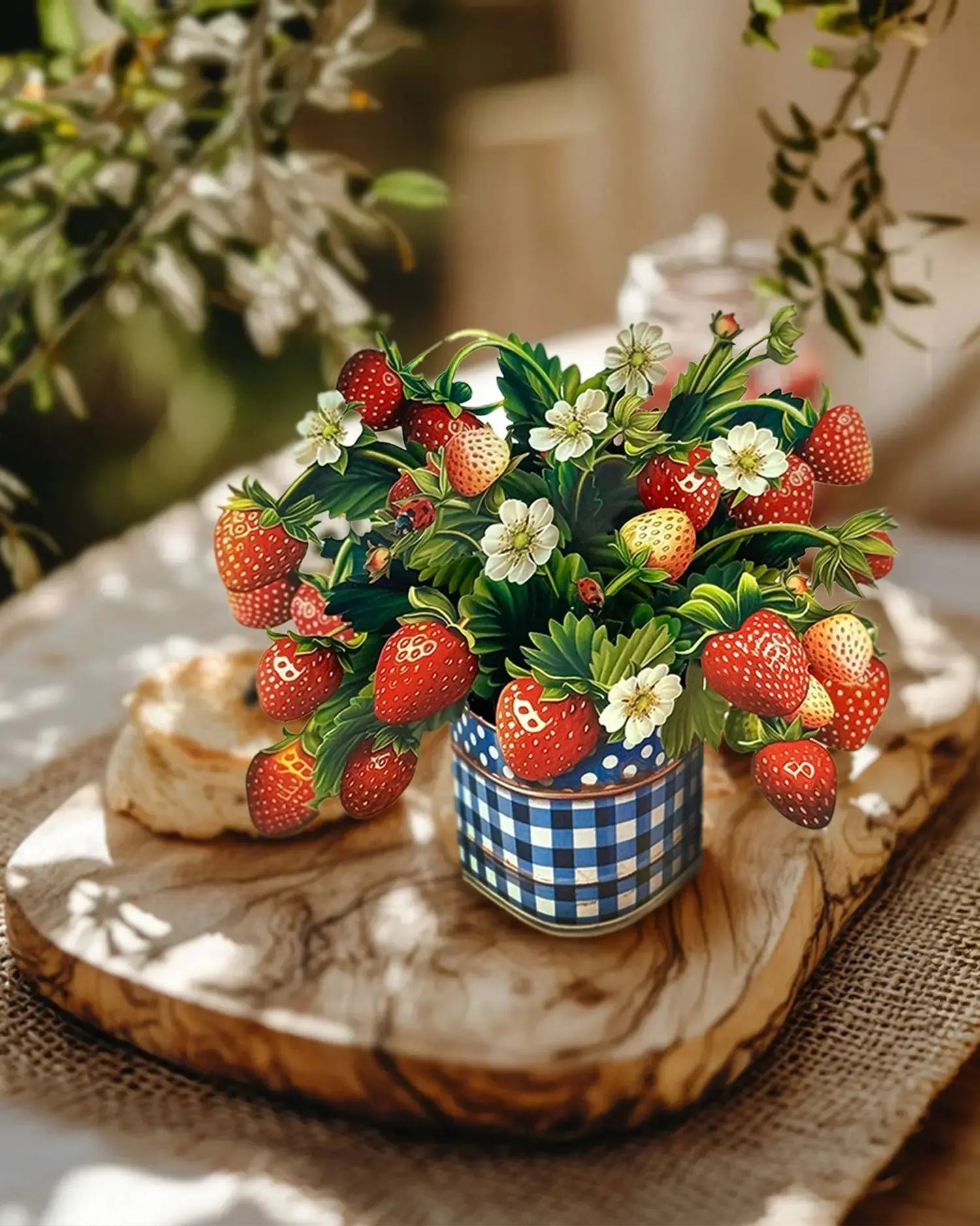 Mini Strawberry Blossom Pop-Up Card - FreshCut Paper