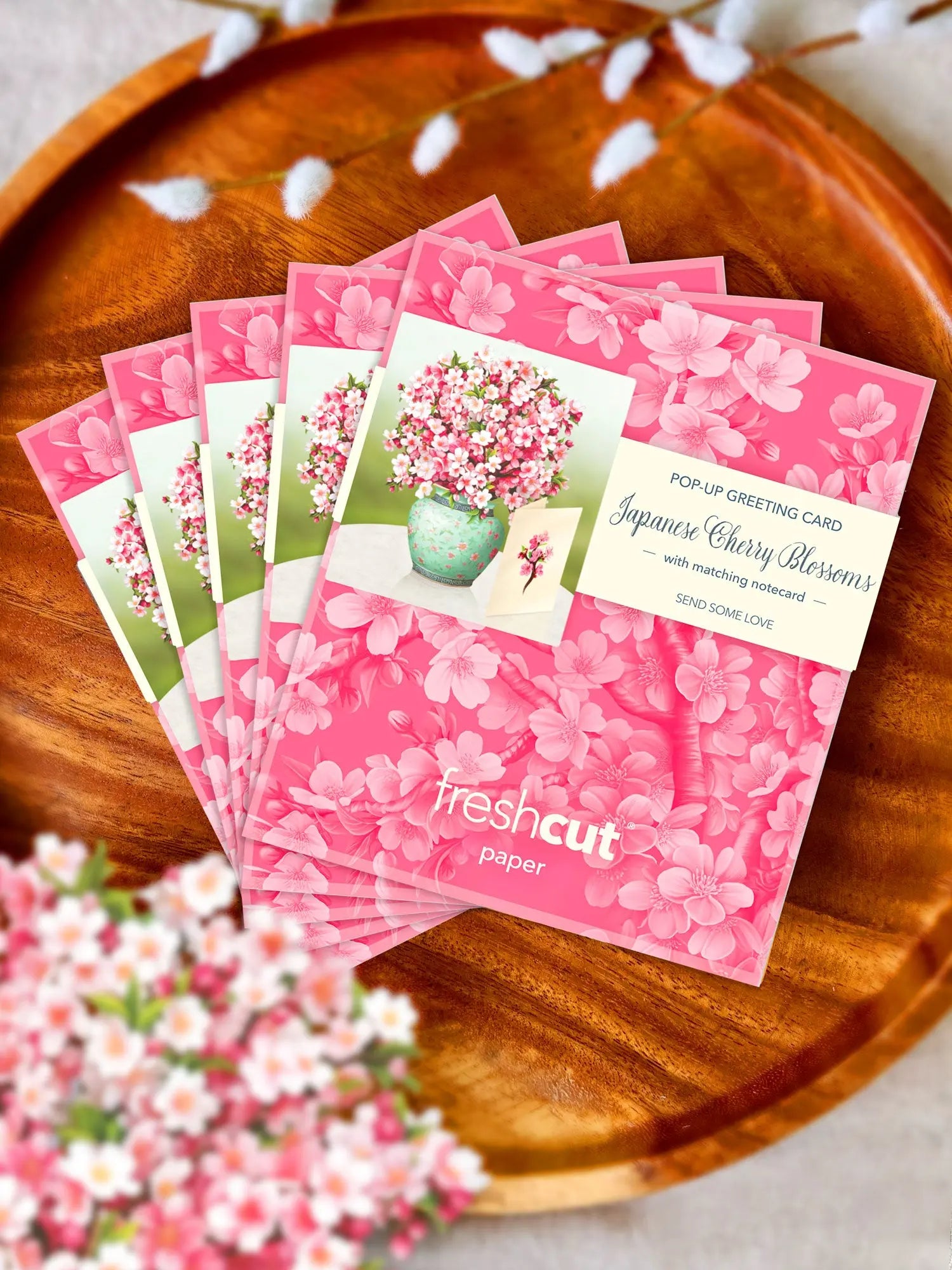 Mini Japanese Cherry Blossoms Pop-Up Card FreshCut Paper