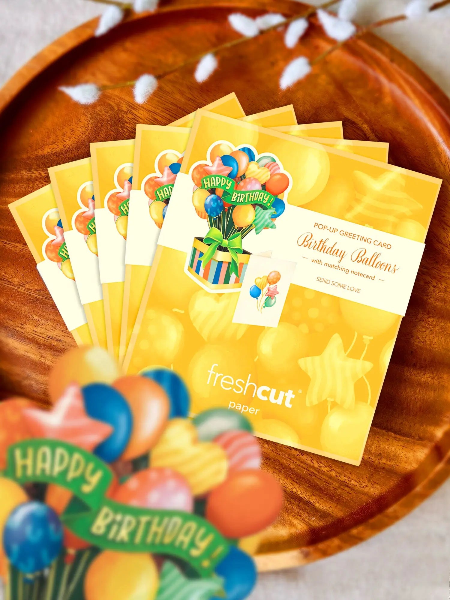 Mini Birthday Balloons Pop-Up Card FreshCut Paper