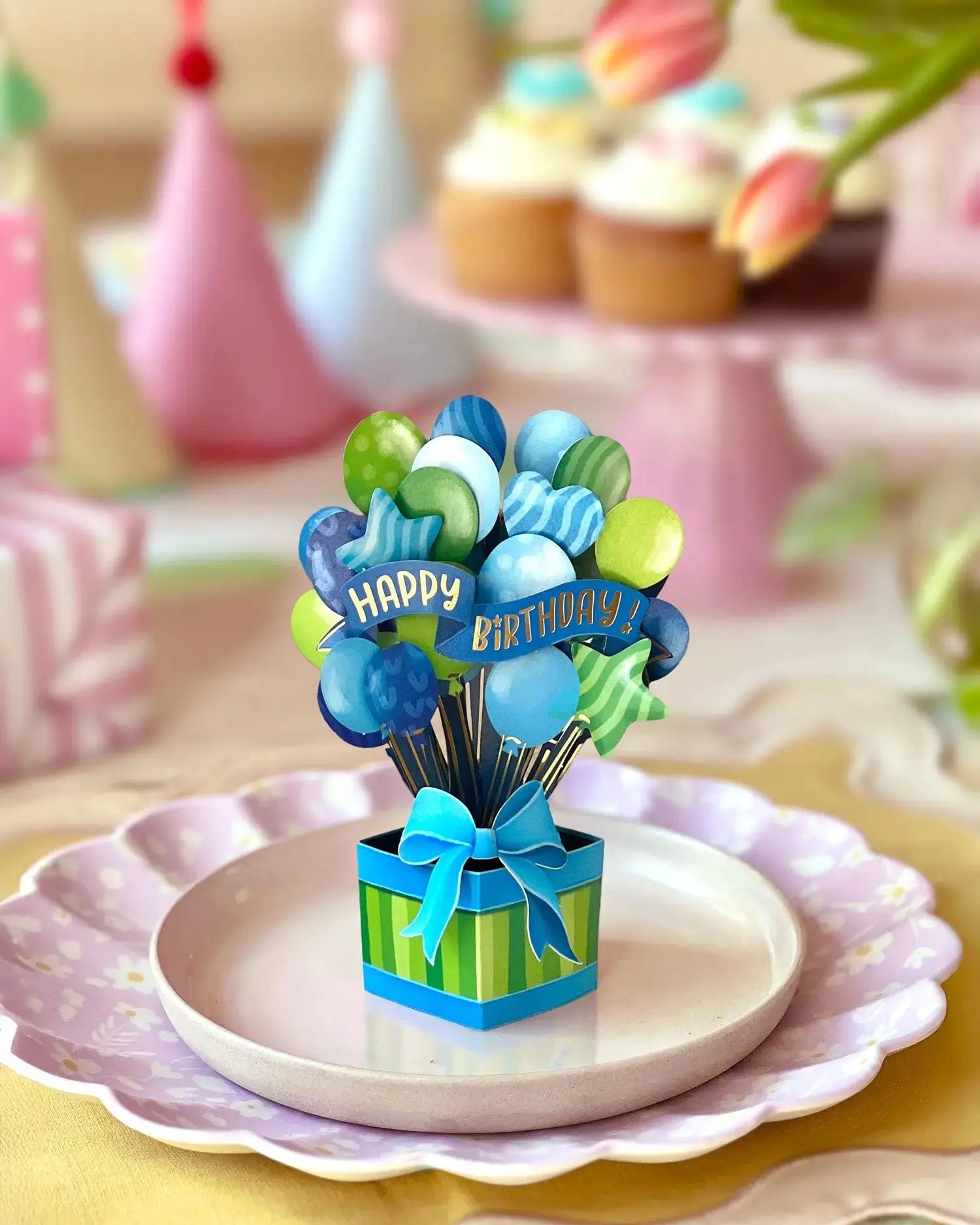 Mini Blue Birthday Balloons FreshCut Paper