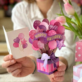 Mini Pink Birthday Balloons Pop-Up Card FreshCut Paper