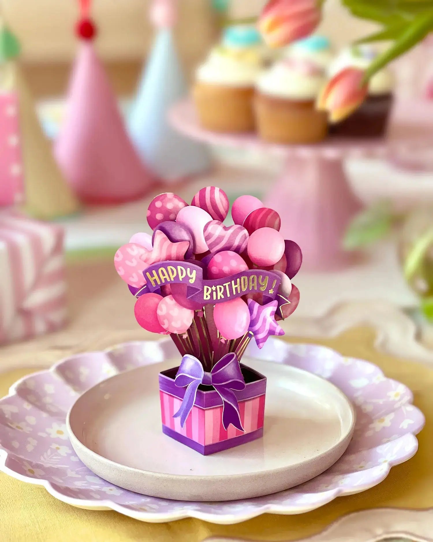 Mini Pink Birthday Balloons FreshCut Paper
