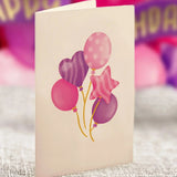 Mini Pink Birthday Balloons Pop-Up Card FreshCut Paper