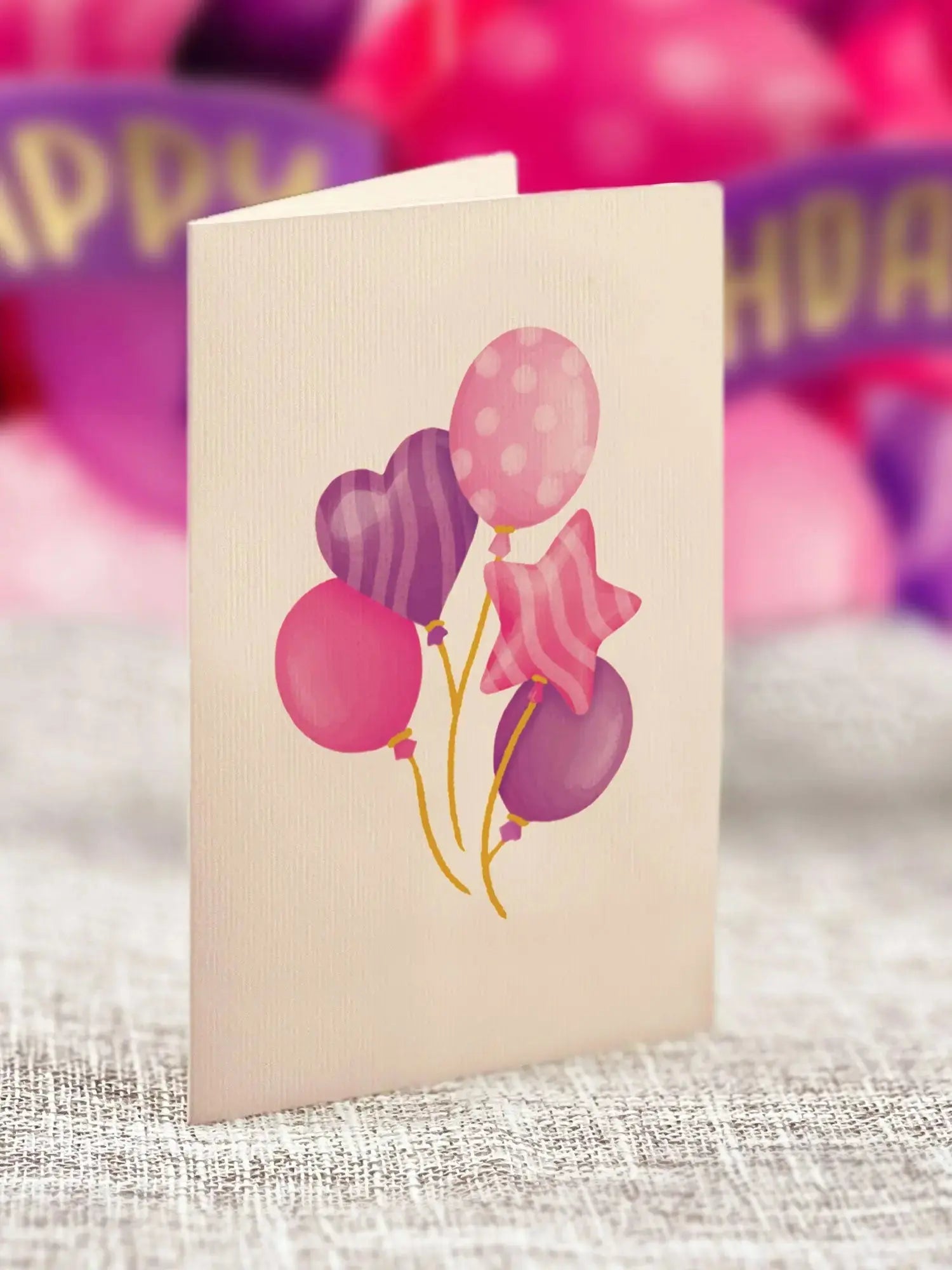 Mini Pink Birthday Balloons Pop-Up Card FreshCut Paper