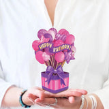 Mini Pink Birthday Balloons Pop-Up Card FreshCut Paper