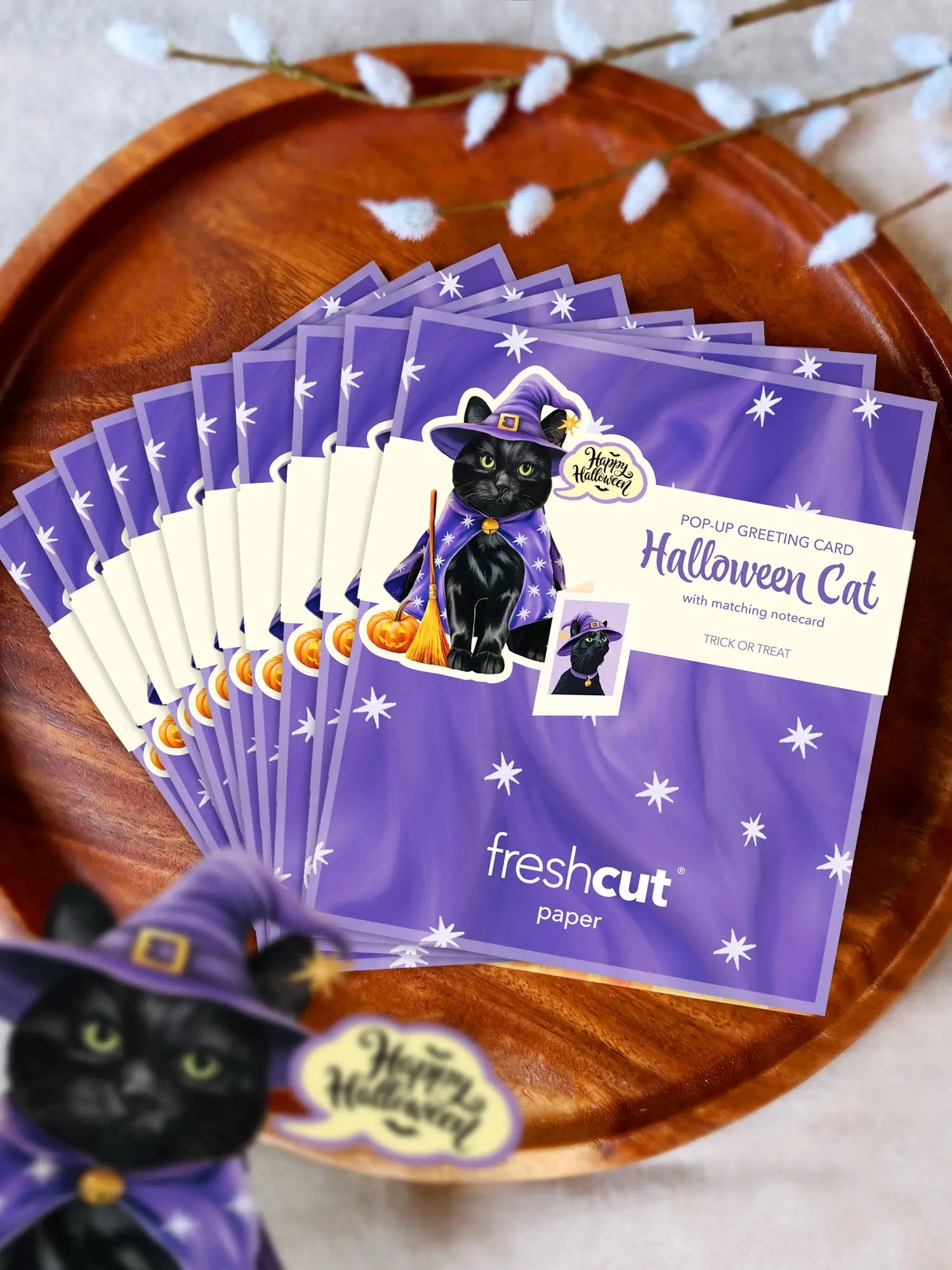Mini Halloween Cat Pop-Up Card FreshCut Paper