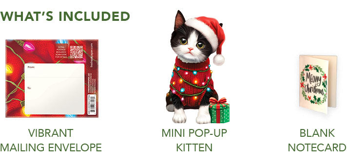Mini Christmas Kitten Pop-Up Card