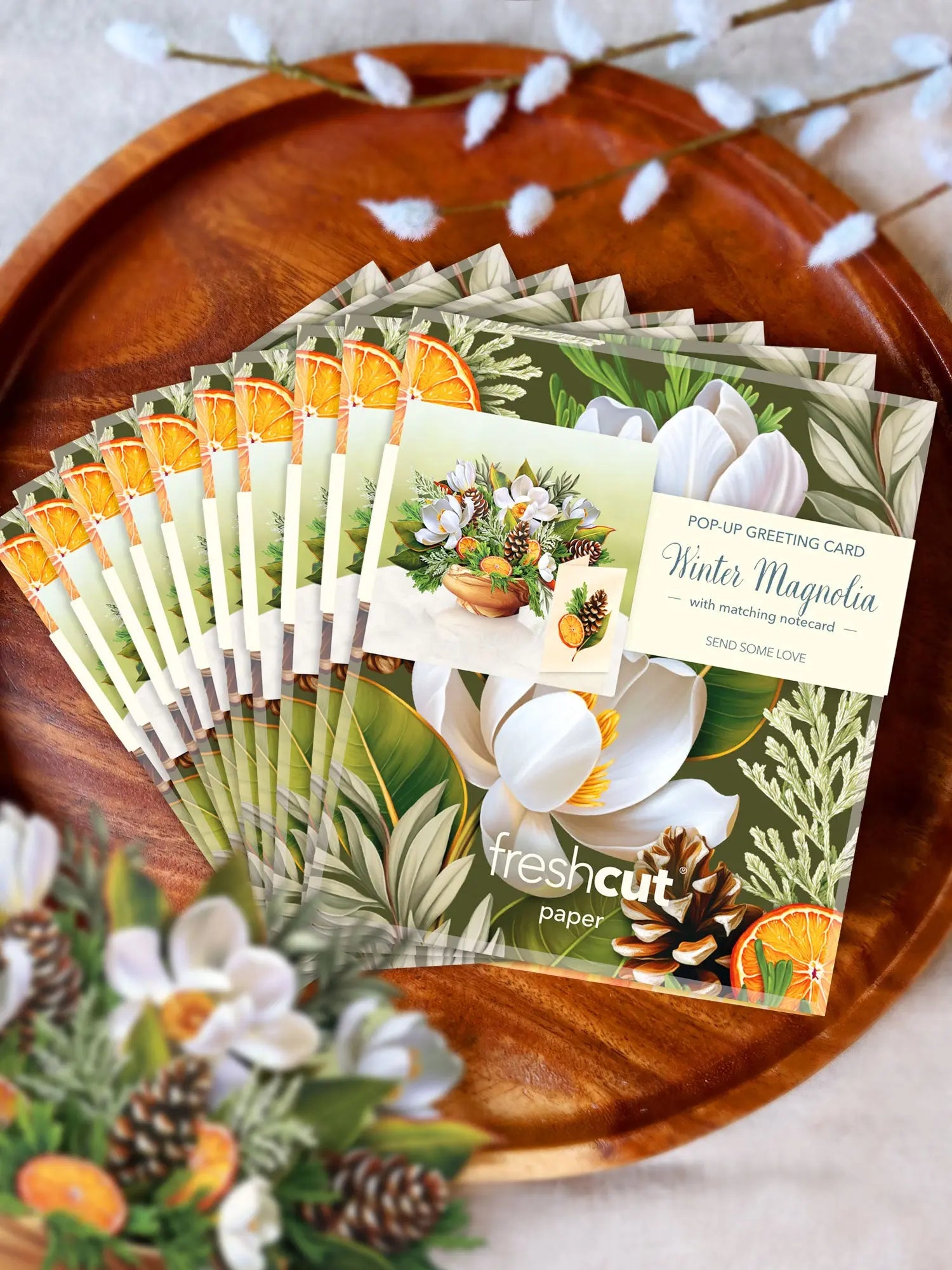 Mini Winter Magnolia Pop-Up Card FreshCut Paper