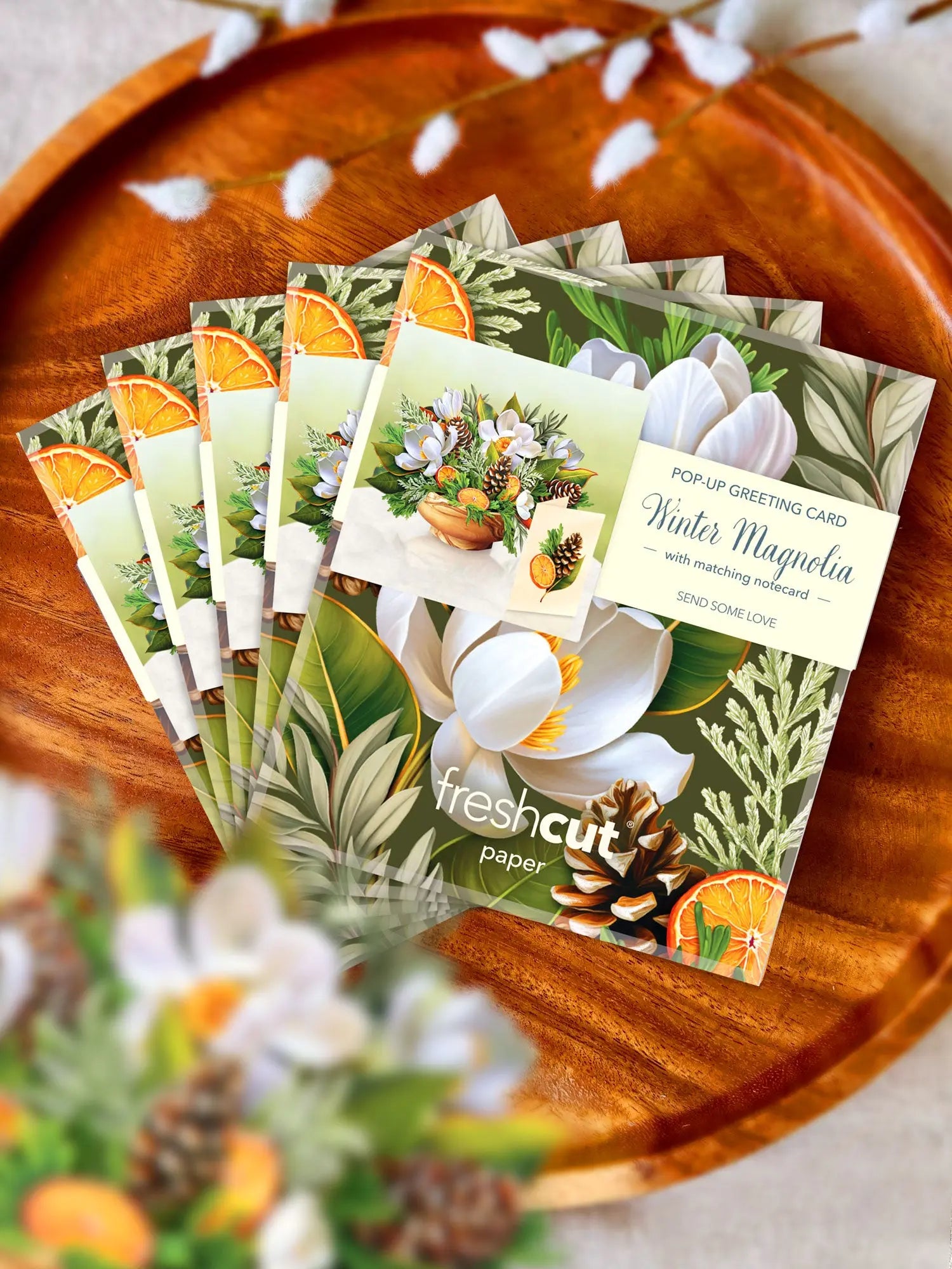 Mini Winter Magnolia Pop-Up Card FreshCut Paper
