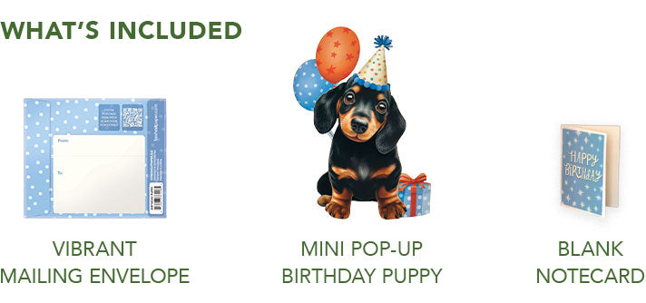 Mini Birthday Puppy Pop-Up Card