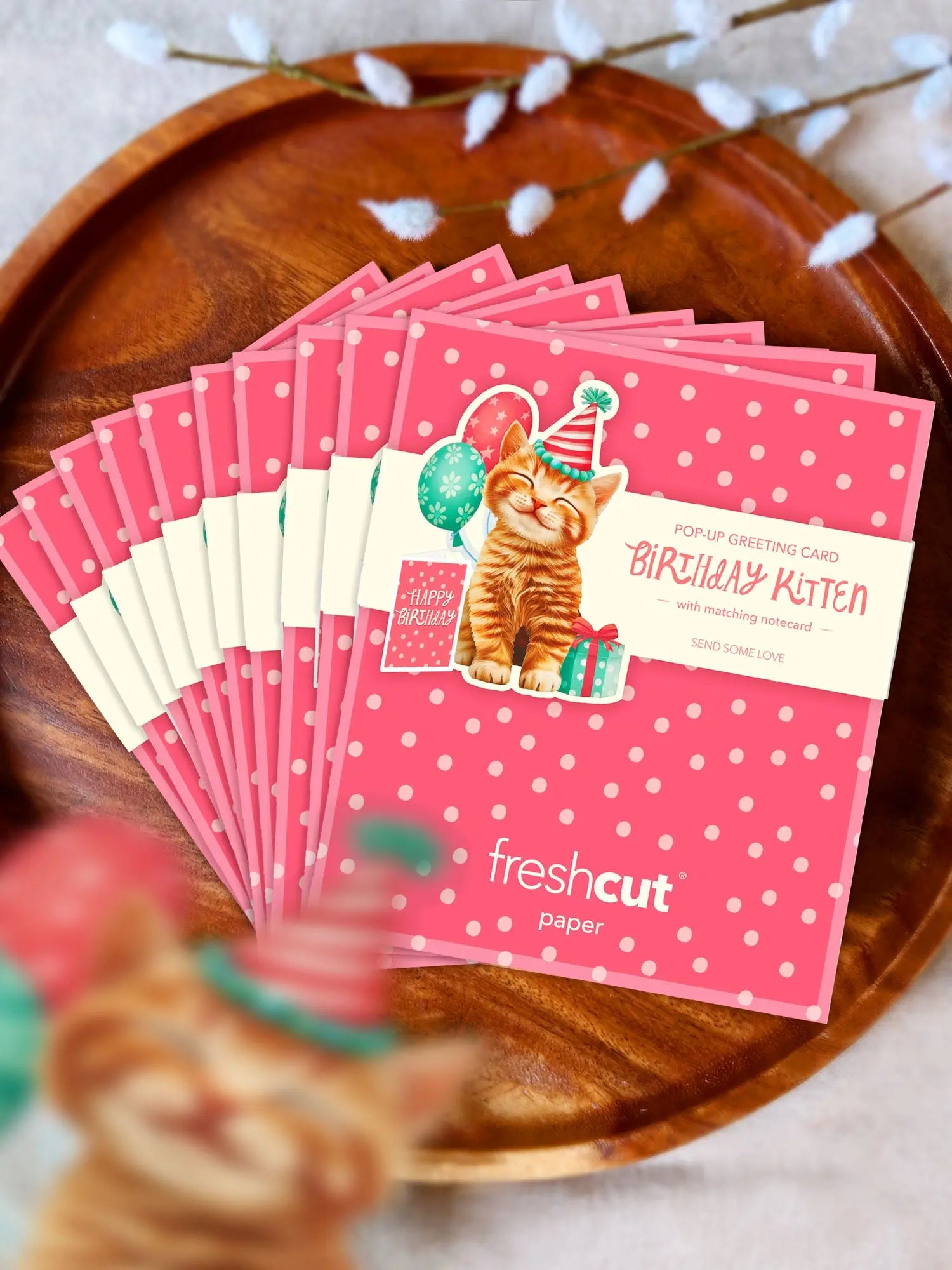Mini Birthday Kitten Pop-Up Card FreshCut Paper