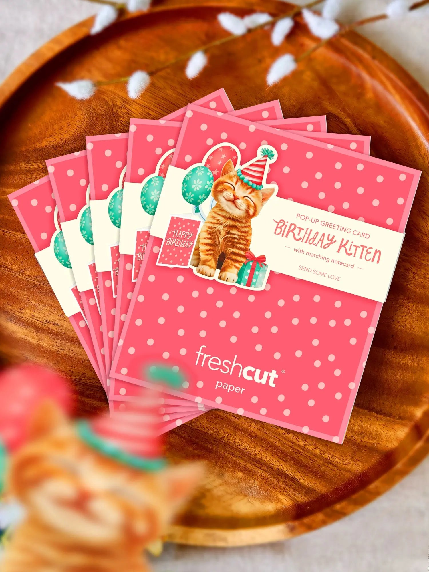 Mini Birthday Kitten Pop-Up Card FreshCut Paper