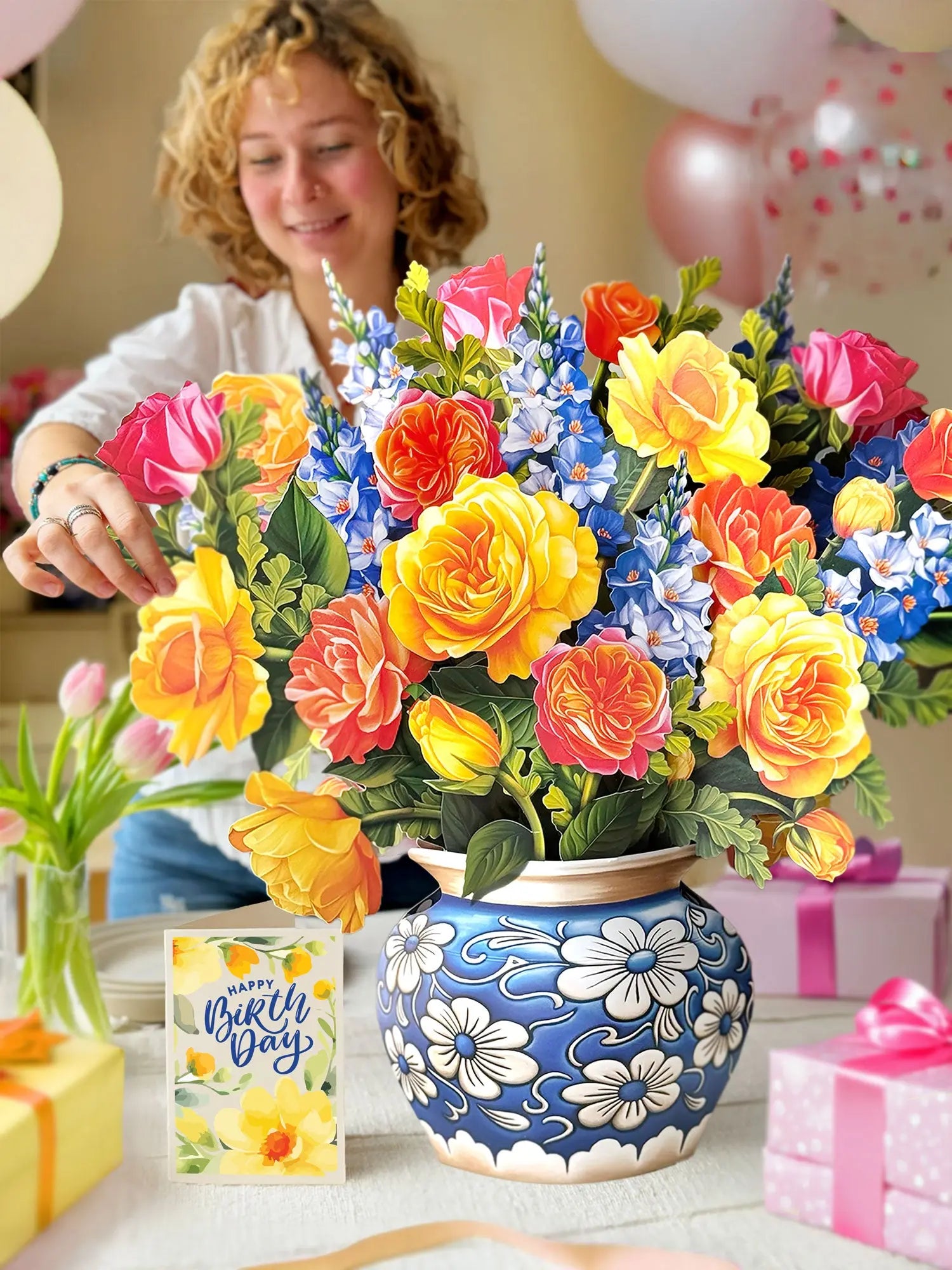 Birthday Grande Sorbet Roses FreshCut Paper