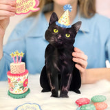 Birthday Black Cat Pop-Up Card FreshCut Paper
