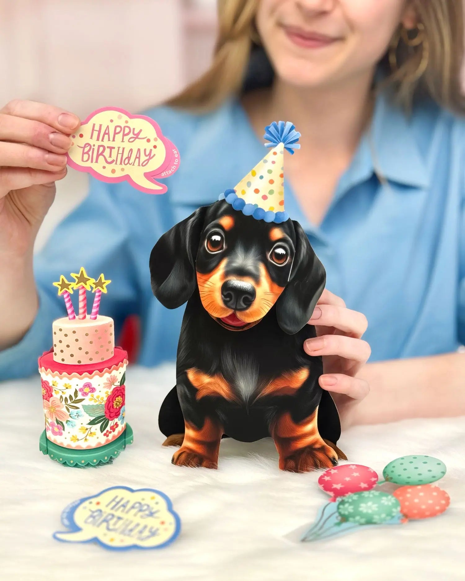 Birthday Dachshund Pop-Up Card FreshCut Paper