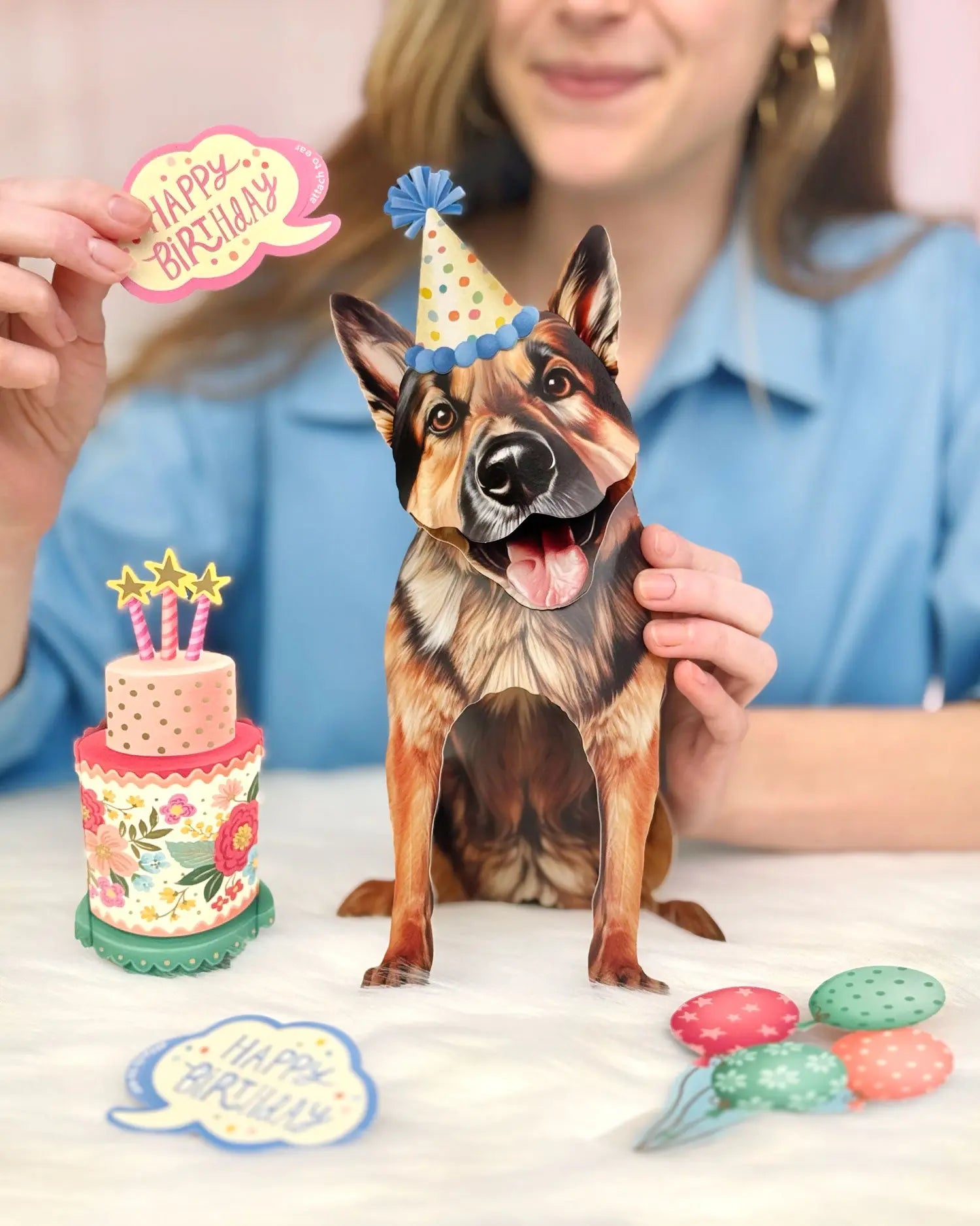 Birthday German Shepherd Pop-Up Card FreshCut Paper