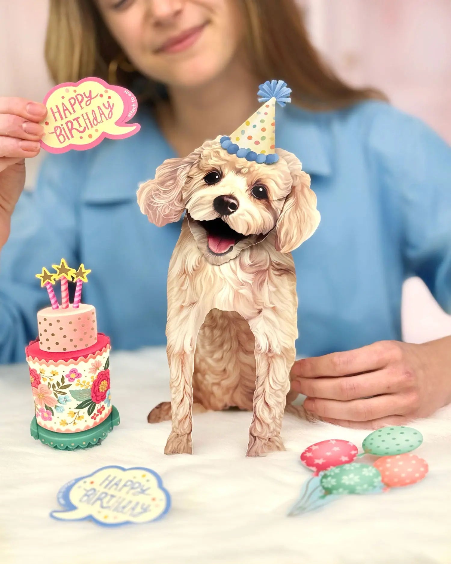 Birthday Poodle Pop-Up Card FreshCut Paper
