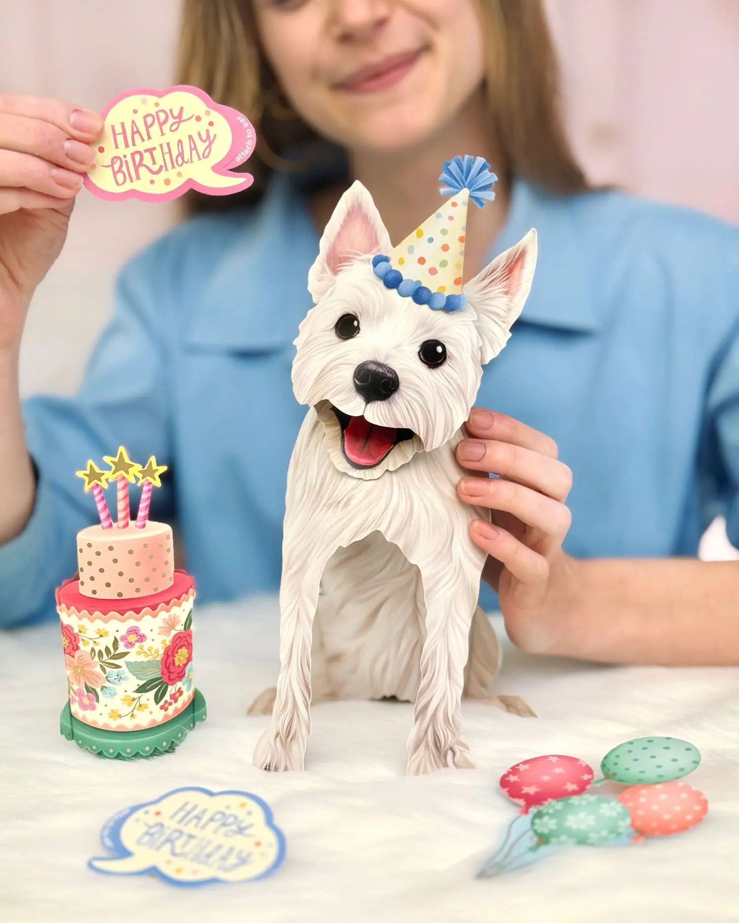 Birthday Westie Pop-Up Card FreshCut Paper