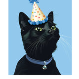 Birthday Black Cat Card Freshcut Paper
