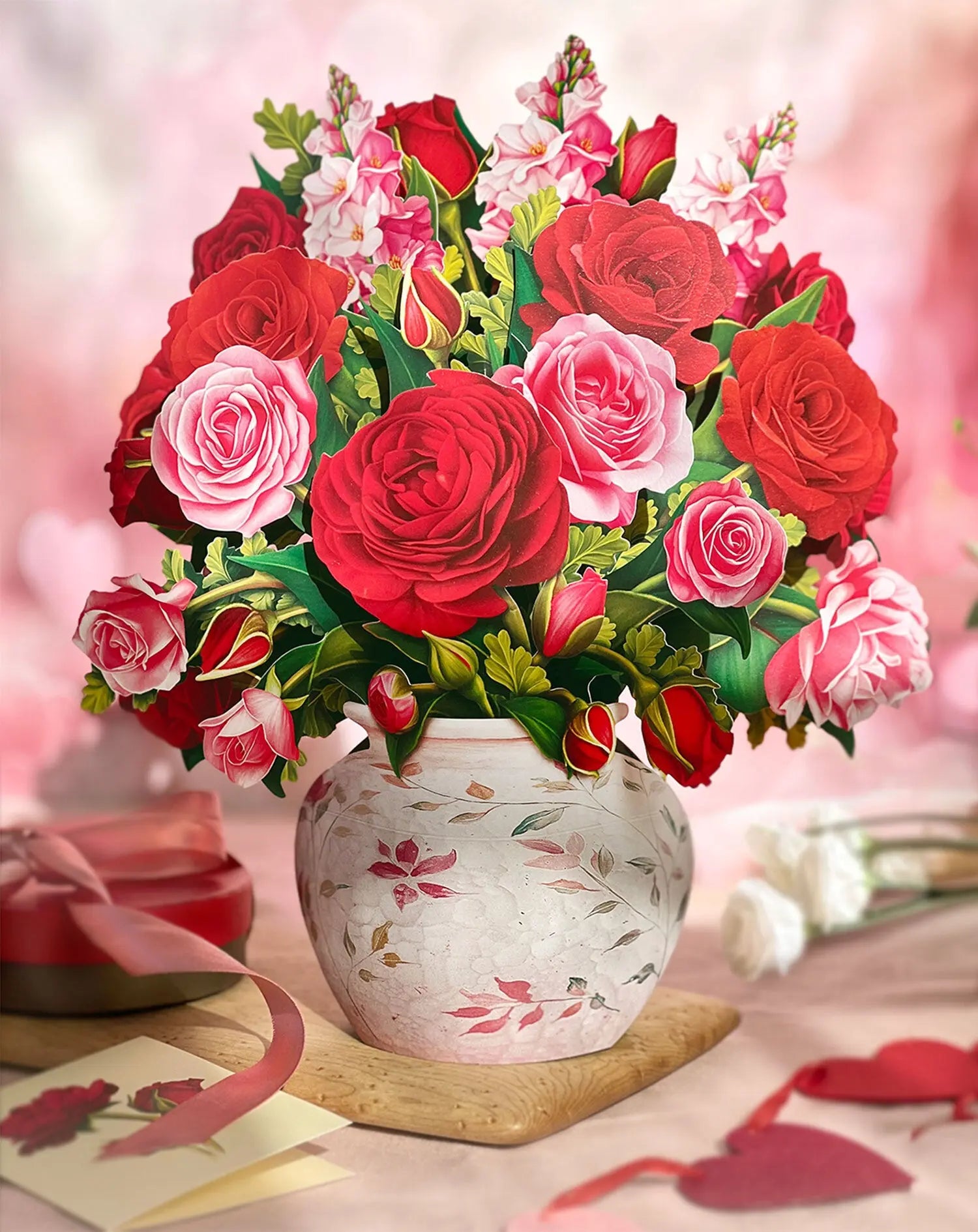Blooming Roses Pop-Up Card | Romantic Floral Gift | FreshCut Paper