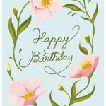 Blue Floral Birthday Card - FreshCut Paper
