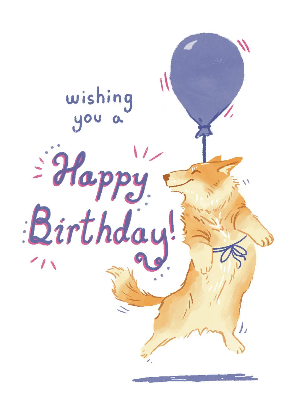 Corgi Balloon Birthday Card - FreshCut Paper