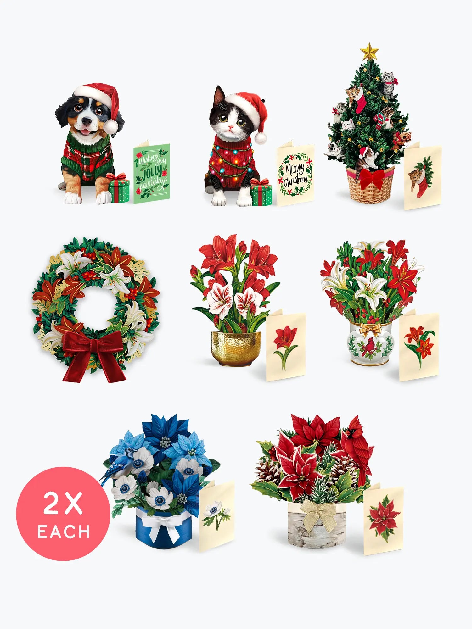 Folia Mini Cutties Duo Set – 48 Anhänger Winter & Weihnachten, Mit Glitzer, Zum Aufhängen, Ideal Für