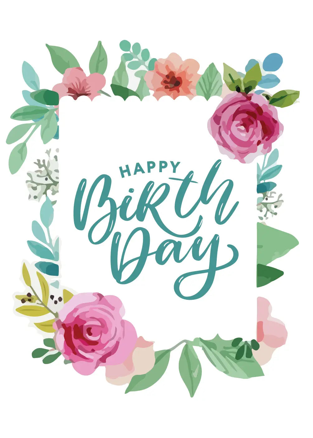 Floral Frame Birthday Card Freshcut Paper