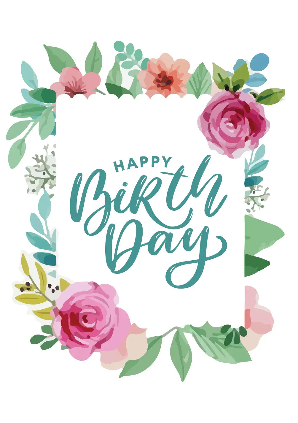 Floral Frame Birthday Card Freshcut Paper
