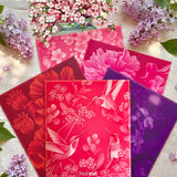 Garden Party Set featuring five pop-up flower bouquets with matching notecards and colorful envelopes.