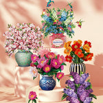 Garden Party Set displaying the five included pop-up flower bouquet designs with matching notecards.
