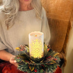 Glowing Holiday Candle Freshcut Paper